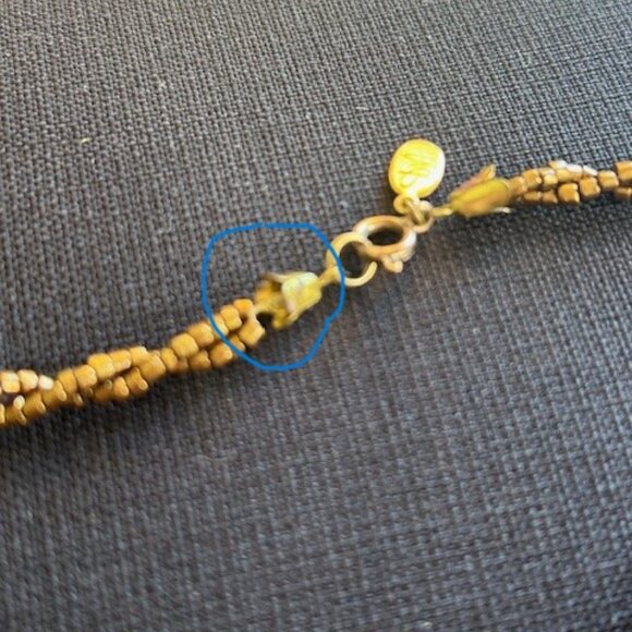 Diane Von Furstenberg DVF 2-Strand Copper Metallic Beaded NECKLACE/CHOKER - Picture 10 of 10